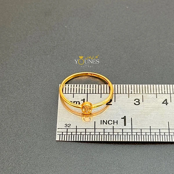 انگشتر تک نگین سفید طلا